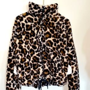 {PINK ROSE} Small Cheetah Print Teddy Jacket